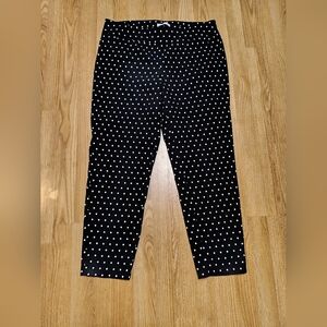 EST Brand, Woman's, Black and White Polkadot,Pull On Pants Size 16